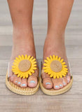 Sunflower PU Leather Slippers For Women