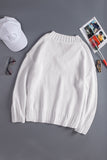 White White/Black/Gray/Khaki V neck Drop Shoulder Knitted Sweater LC2721139-1