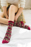 Red Snowflake cotton pile pile socks LC09455-3