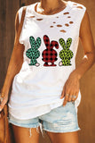 Bunny Cut Out Ripped Holes Tank Top