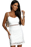 White suspender lace mini dress LC6111670-1