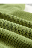 Green White/Black/Gray/Khaki V neck Drop Shoulder Knitted Sweater LC2721139-9