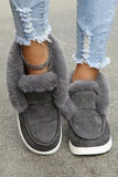 Women's Padded Woolen Ankle Boots with Fur Trim