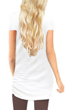 Short Sleeve Plain Fitted T-Shirt Dress White