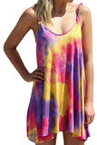 Summer Casual Sleeveless Tie Dye Swing Mini Dress For Women
