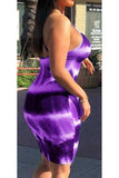 Women's Summer Tie Dye Print Bodycon Cami Dress