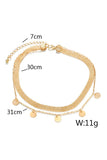 Gold Elegant Double Layers Coin Bead Choker