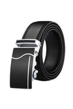 Men's Business Leather Belt Sliding Automatic Buckle Belt