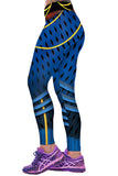 Womens Diamond Printed Ankle Length Sports Leggings Sapphire Blue