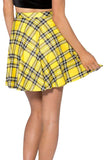 Yellow Vintage Ladies Sexy Plaid Fashion Pleated Skirt