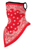 Paisley Print Neck Gaiter With Earloop For Dust Protection