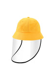 Kids Solid Protective Shield And Bucket Hat For Sun Protection