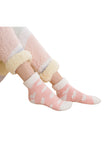 Women's Heart Print Fuzzy Cute Warm Socks Pink