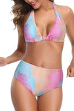Women's Sexy Triangle Halter Top High Waisted Bikini Set Bathing Suit