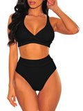 High Waisted Bathing Suits Solid Sexy Swimwear For Women