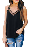 Solid Mesh Patchwork Cami Tank