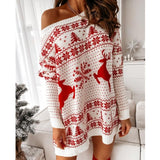 Ladies Christmas Sweater Mini Dress for Holiday