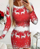 Christmas Mini Bodycon Dress for Women