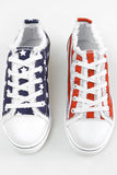 BH02236-5-37, BH02236-5-38, BH02236-5-39, BH02236-5-40, BH02236-5-41, BH02236-5-42, BH02236-5-43, Blue American Flag Lace-up Canvas Flat Shoes
