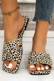 BH021757-20-37, BH021757-20-38, BH021757-20-39, BH021757-20-40, BH021757-20-41, Leopard Crossover Joint Square Toe Slippers