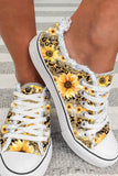 Women's Sunflower Print Yellow Sneakers