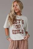 LC25221120-1-S, LC25221120-1-M, LC25221120-1-L, LC25221120-1-XL, White LETS GO GIRLS Western Boots Graphic Tee