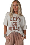 LETS GO GIRLS Western Boots Graphic Tee Crew Neck Relaxed Fit T Shirt