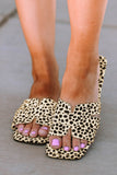 BH021757-20-37, BH021757-20-38, BH021757-20-39, BH021757-20-40, BH021757-20-41, Leopard Crossover Joint Square Toe Slippers