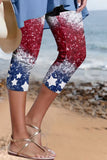 Women's Elastic Waist Casual Patriotic Printed Leggings