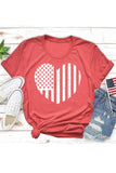 American Flag Eagle Wings Print Short Sleeve T Shirt
