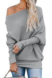 Dolman Sleeves Slouchy Off The Shoulder Sweater
