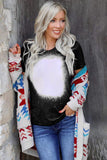 Women's Casual Tie-dyed Tee Round Neck Short Sleeve Shirt