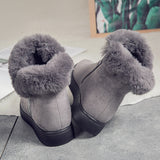 Women’s Winter Snow Warm Plush Boots Thickening Side Zipper Outdoor Shoes