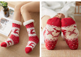 Below Knee Reindeer Snowflake Fluffy Socks