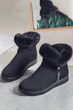 LC12457-2-37, LC12457-2-38, LC12457-2-41, Black Women’s Winter Snow Warm Plush Boots Thickening Side Zipper Outdoor Shoes
