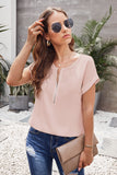Pink White/Black/Sky Blue Zip To It Blouse LC252220-10