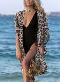 Women's Swimsuit Cover Up Leopard Print Sun Protective Clothes