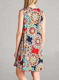 Blue Women's Dresses Floral Mini Dress LC227222-5