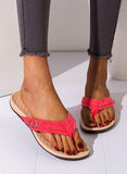 Red Women's Slippers Flip-flops Slippers LC121577-3