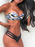 Multicolor Women's Bikinis Striped Strapless Bikini LC432573-22