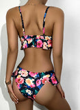 Multicolor Women's Bikinis Floral Ruffled Bikini LC432571-22
