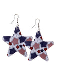Multicolor Women's Earrings Independence Day Water Drop Flag Pentagram Earrings LC012451-22