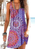 Purple Women's Dresses Tribal Open-back Cami Mini Dress LC227661-8