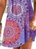 Purple Women's Dresses Tribal Open-back Cami Mini Dress LC227661-8