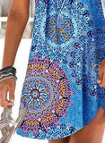 Blue Women's Dresses Tribal Open-back Cami Mini Dress LC227661-5