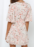 Pink Women's Dresses Floral Ruffle Mini Dress LC227623-10