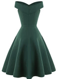 Green Women's Dresses Solid Mini Dress LC616110-9