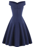 Blue Women's Dresses Solid Mini Dress LC616110-5
