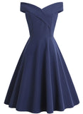 Blue Women's Dresses Solid Mini Dress LC616110-5
