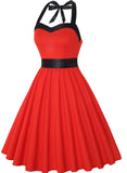 Red Women's Dresses Polka Dot Belted Mini Dress LC616104-103